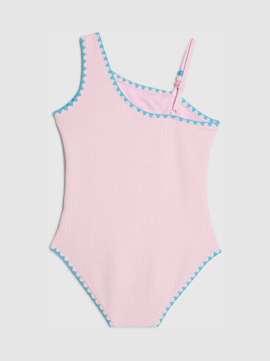 Dsiney Kidz - River Island Pink Sequin Shell Aysmmetric Swimsuit image 2