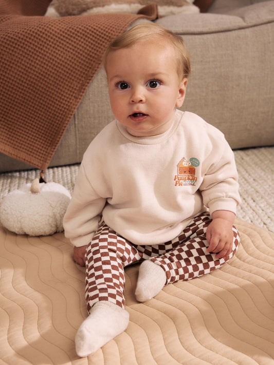 Dsiney Kidz - Neutral Pumpkin Slogan Sweat and Legging Baby Set (0mths-2yrs) image 2