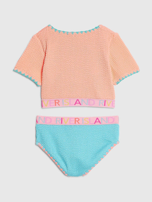 Dsiney Kidz - River Island Orange Textured T-Shirt Bikini image 2