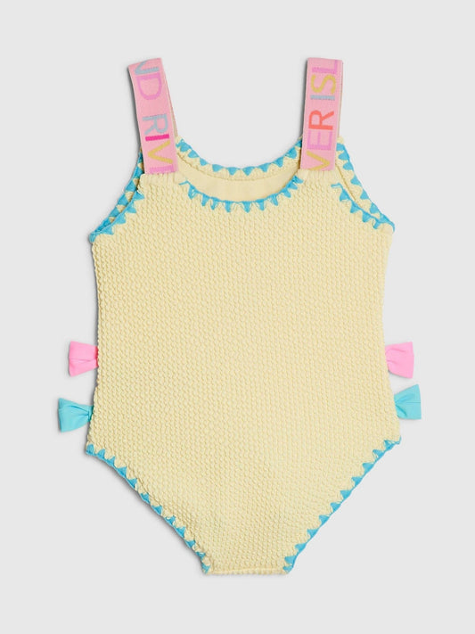 Dsiney Kidz - River Island Yellow Side Bow Textured Swimsuit image 2
