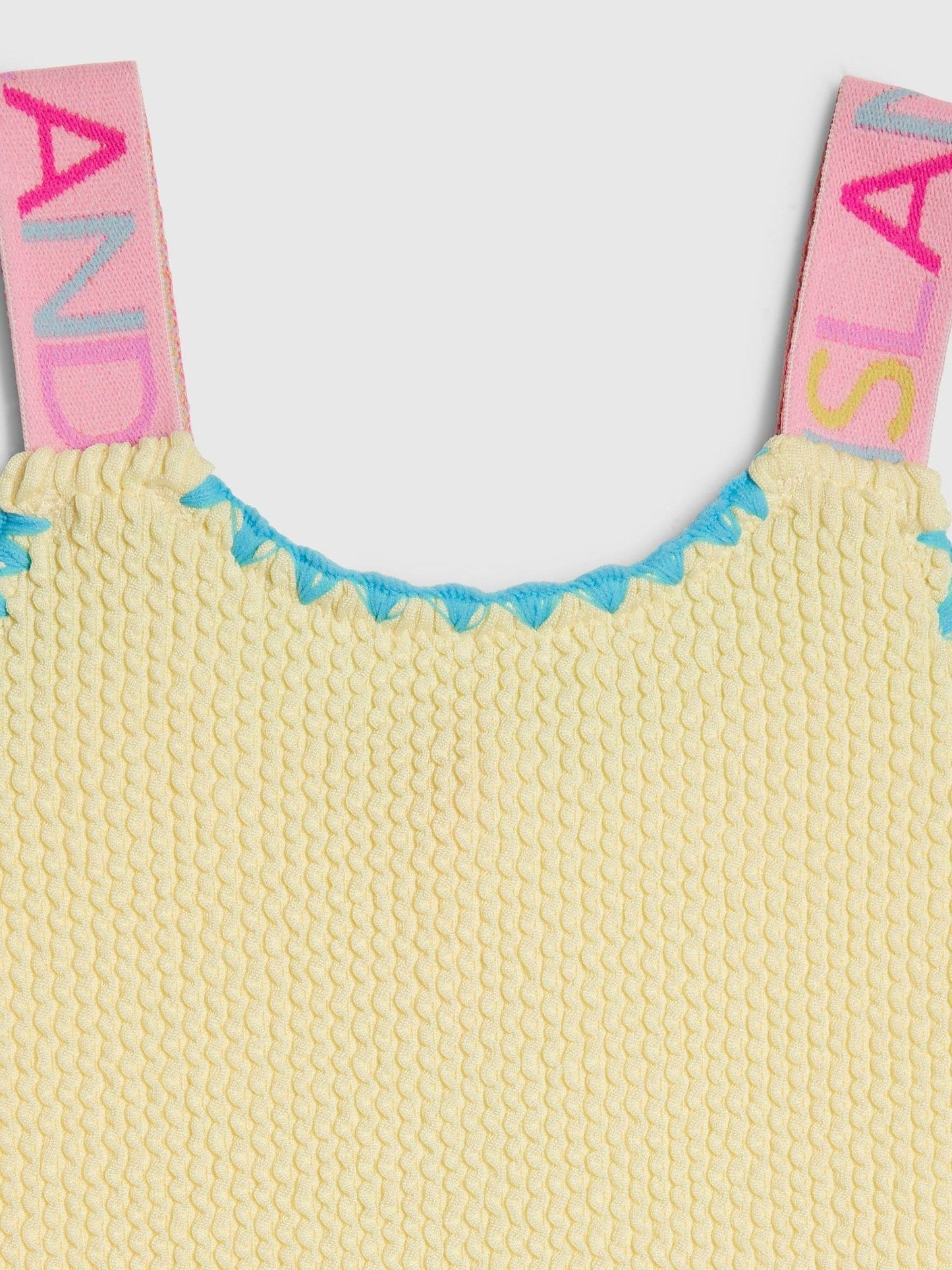 River Island Yellow Side Bow Textured Swimsuit image 4