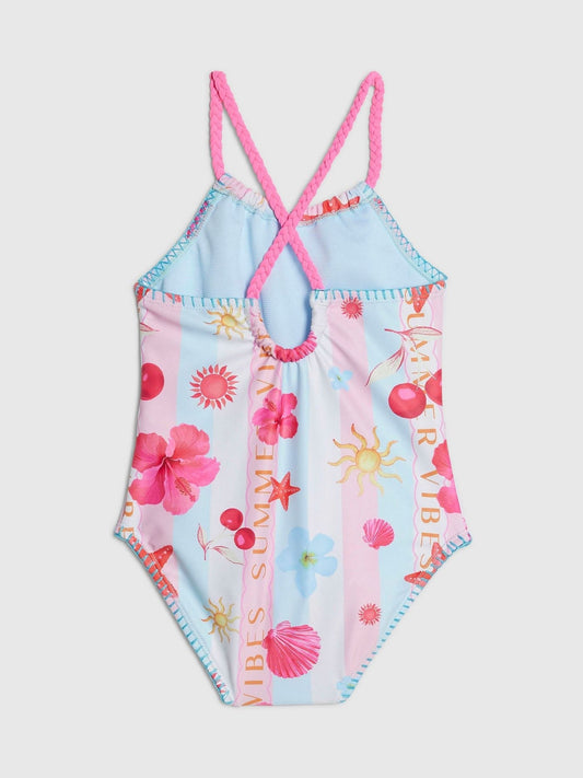 Dsiney Kidz - River Island Pink Stripe La Mer Swimsuit image 2