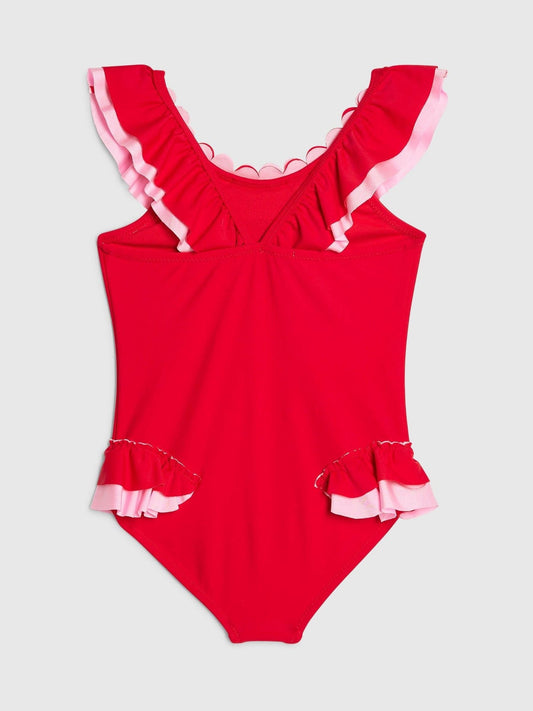 Dsiney Kidz - River Island Red Heart Frill Swimsuit image 2