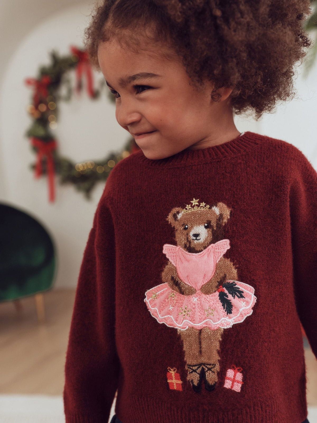 Burgundy Red Nutcracker Bear Christmas Jumper (3mths-7yrs) - image 5