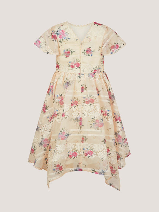 Monsoon Cream Tayla Floral Print Broderie Dress image 2
