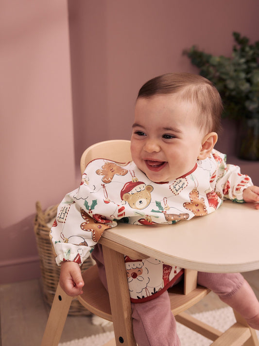 Dsiney Kidz - Christmas Character Bauble Weaning And Feeding Sleeved Bib image 2
