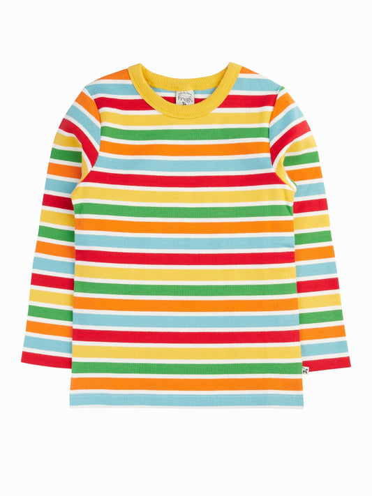 Dsiney Kidz - Frugi Blue Rainbow Rib Top image 2