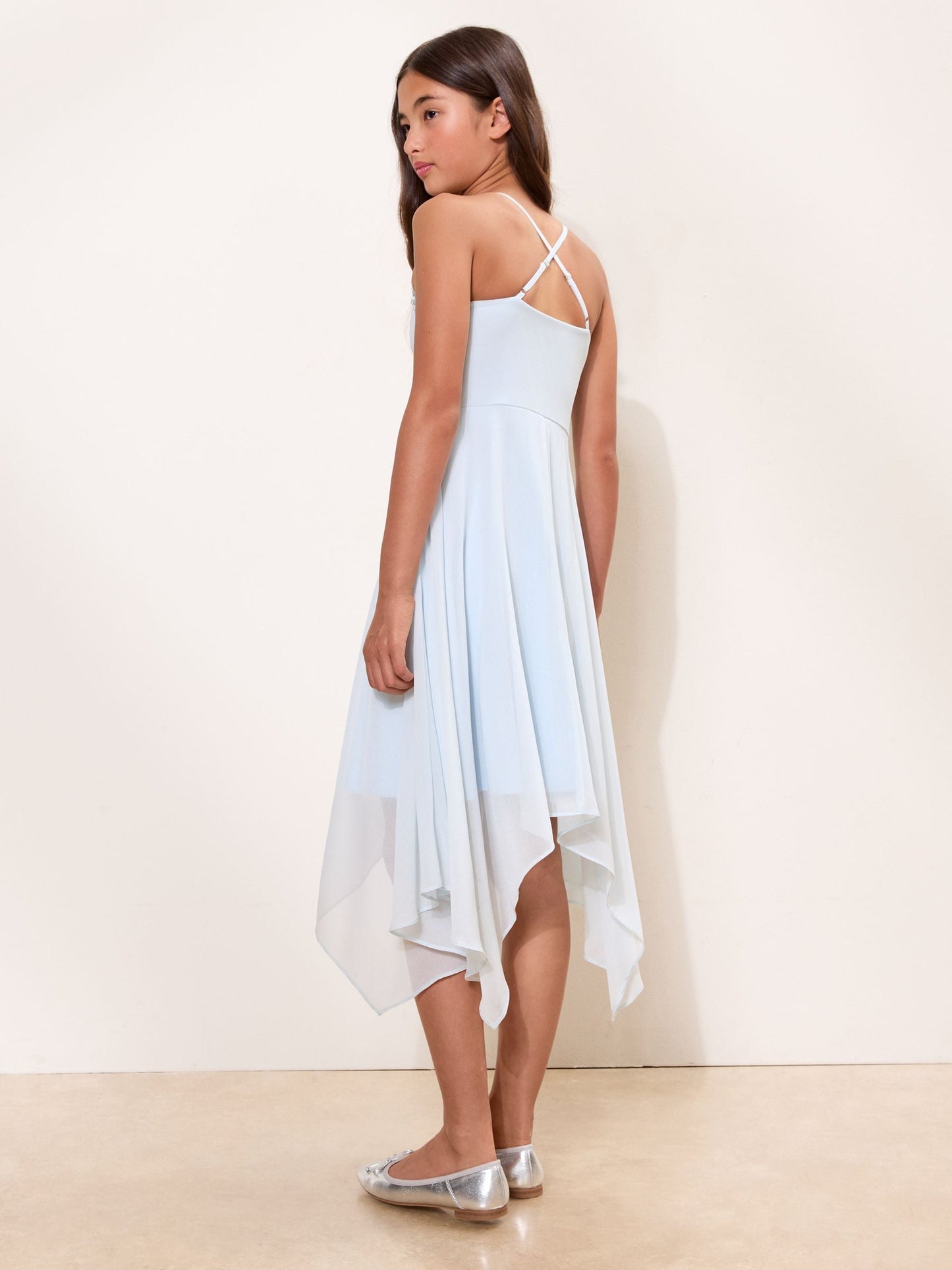 Dsiney Kidz - Lipsy Blue Teen Embellished Hanky Hem Occasion Dress (10-16yrs) image 5