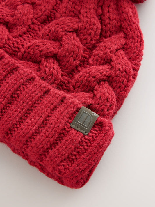 Dsiney Kidz - Red Cable Knit Pom Hat (1-16yrs) image 2