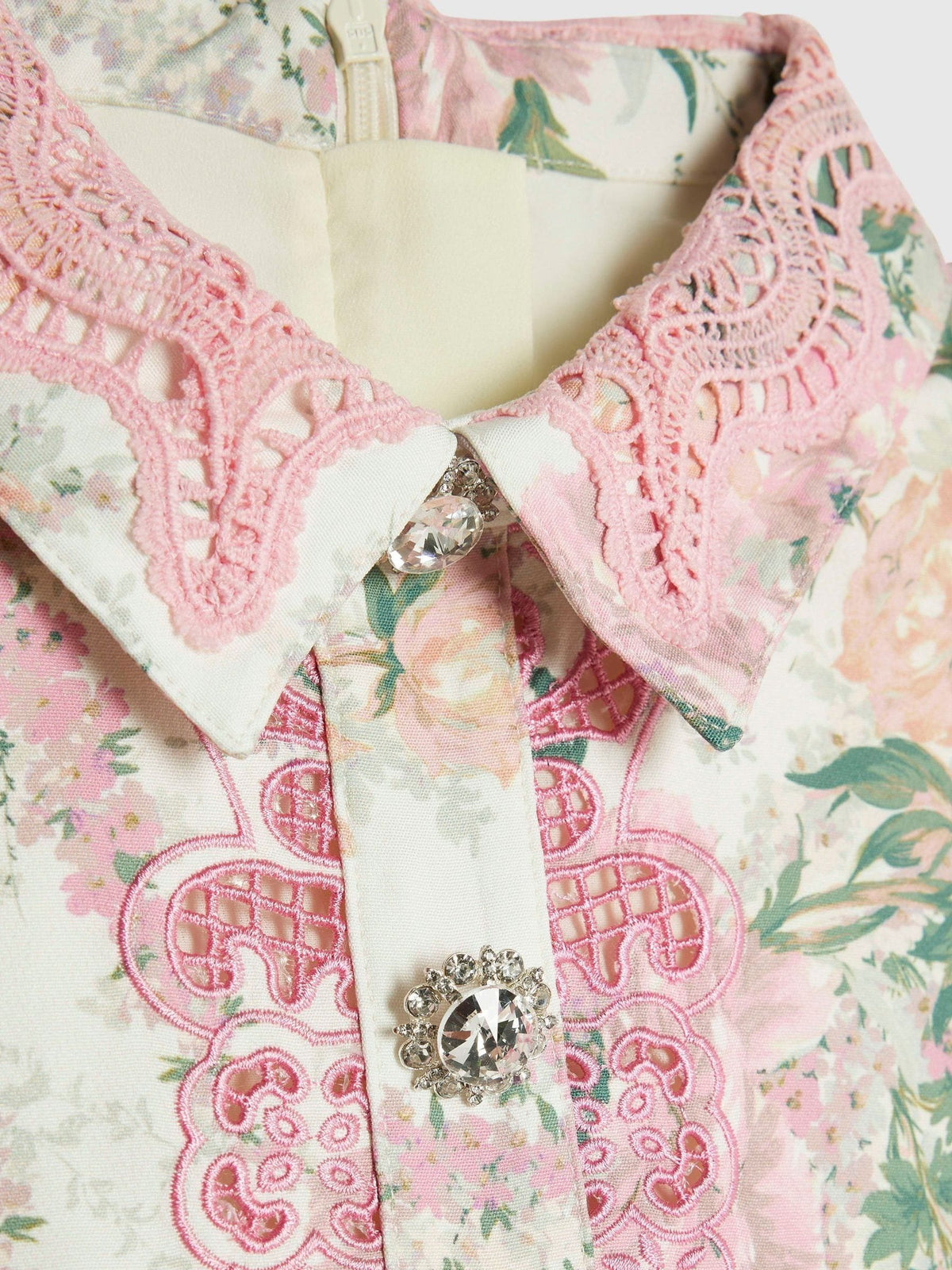 River Island White Floral Lace Collared Dress - image 4
