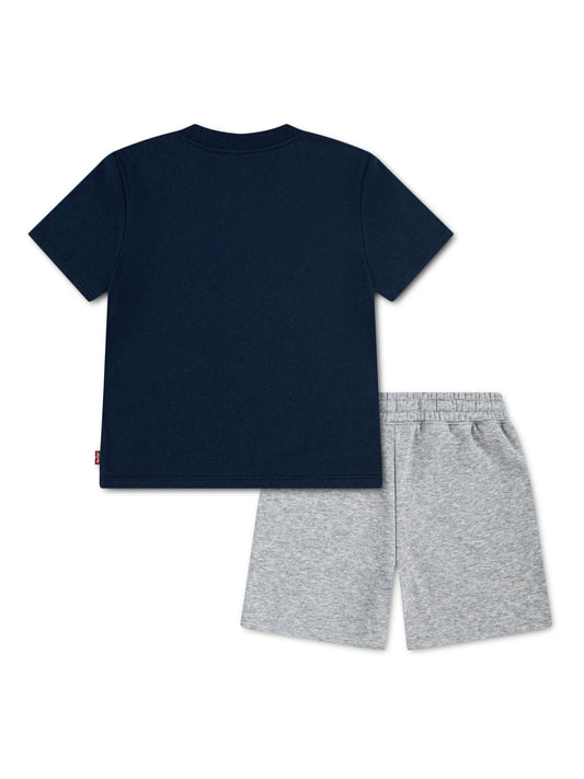 Levi's® Blue Batwing Short Sleeve T-Shirt and Knit Shorts 2 Piece Set image 2
