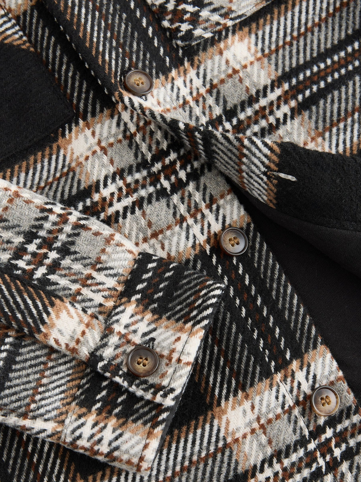 Black/White Check Jersey Lined Overshirt (3-16yrs) - image 5
