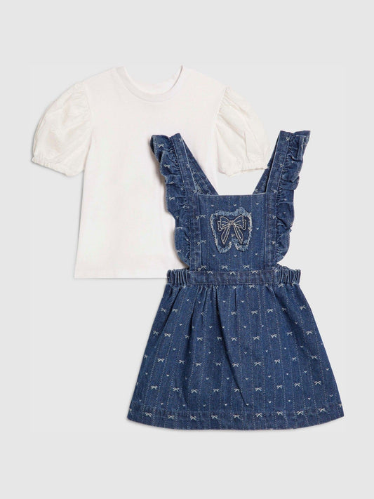 Dsiney Kidz - River Island Blue Bow Pinny Shirt Dress image 2