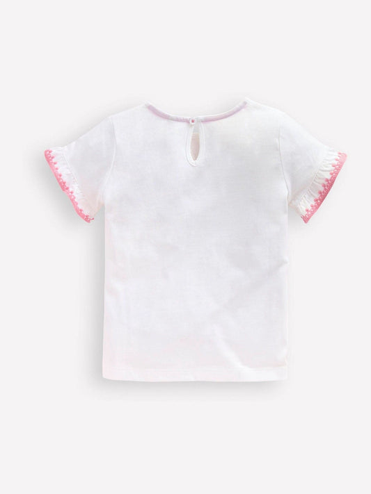Dsiney Kidz - Boden Cream Ruffle Sleeve T-Shirt image 2