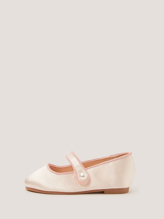 Monsoon Ivory Pearl Strap Satin Walker Shoes image 2