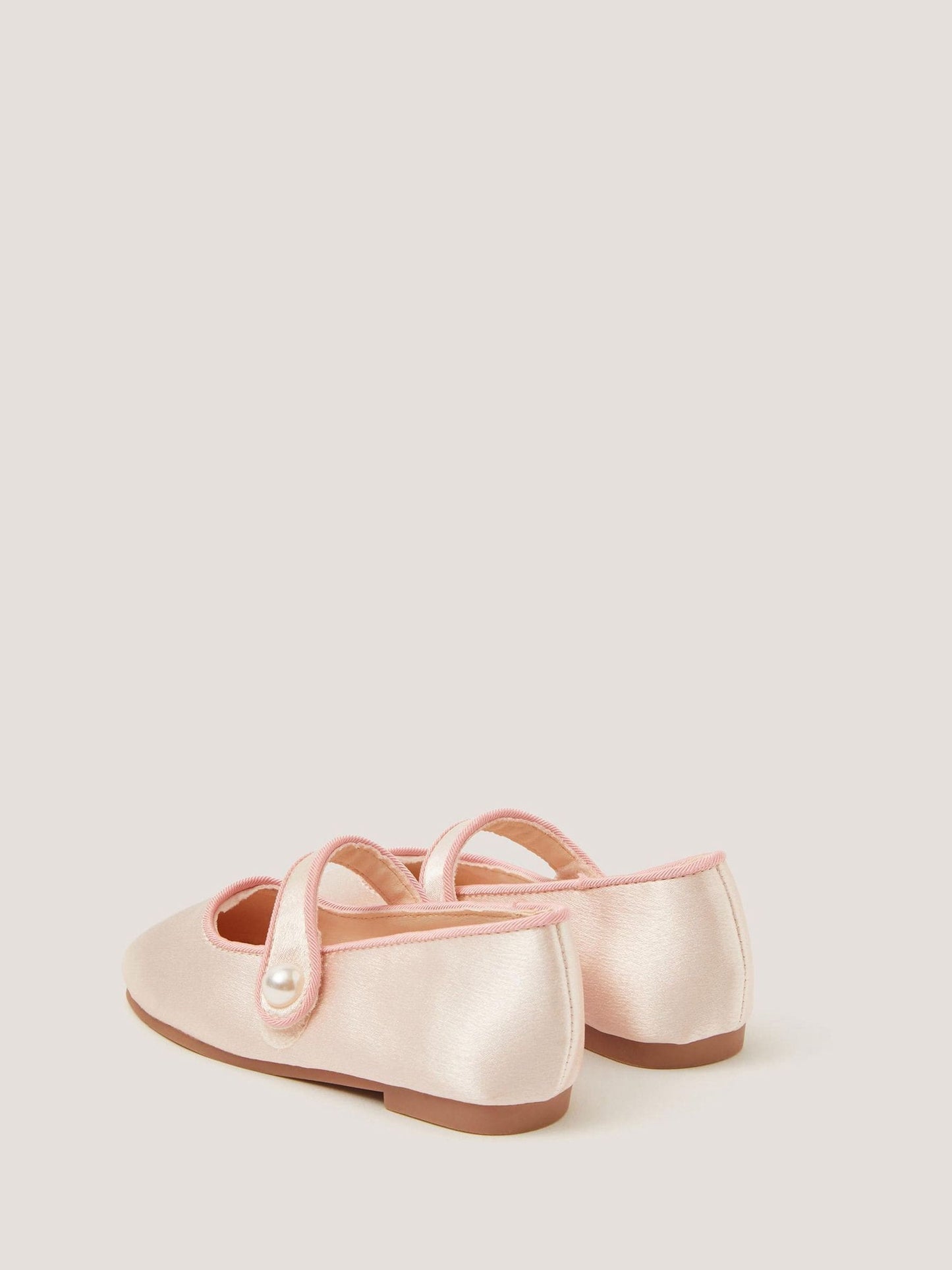 Monsoon Ivory Pearl Strap Satin Walker Shoes image 3