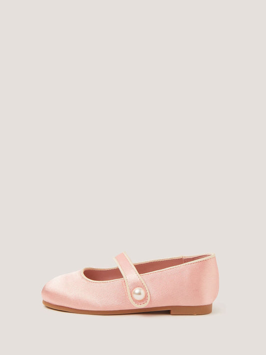 Monsoon Pink Pearl Strap Satin Walker Shoes image 2