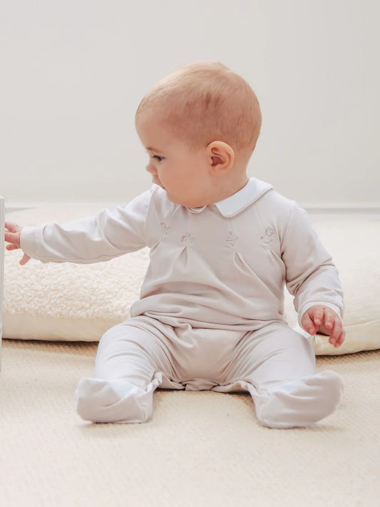 Emile Et Rose Natural Lenny Twin Pack All-In-One In Stone & With Nursery Embroidery