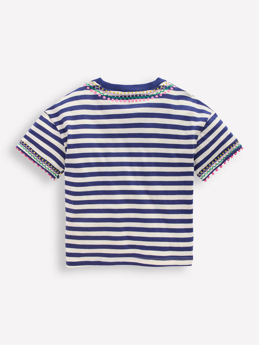 Dsiney Kidz - Boden Blue Relaxed Embroidered T-Shirt image 2