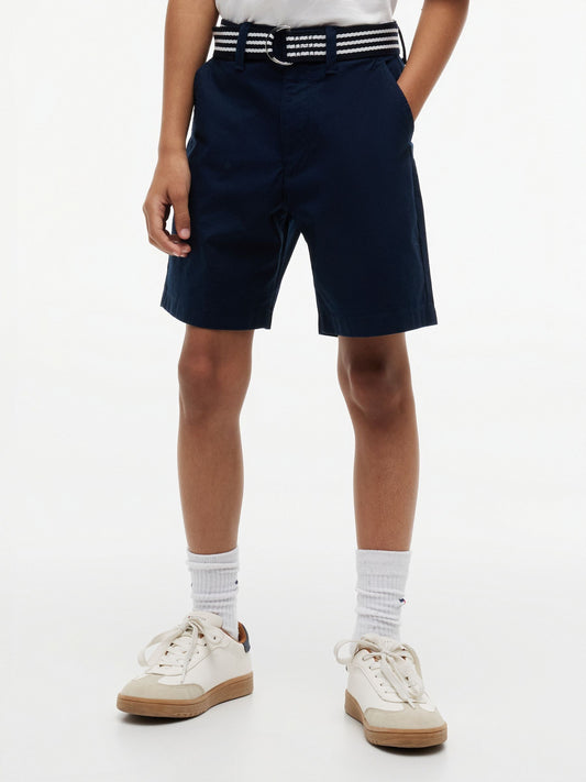 Tommy Hilfiger Blue Essential Signature Belt Loose Chino Shorts image 2
