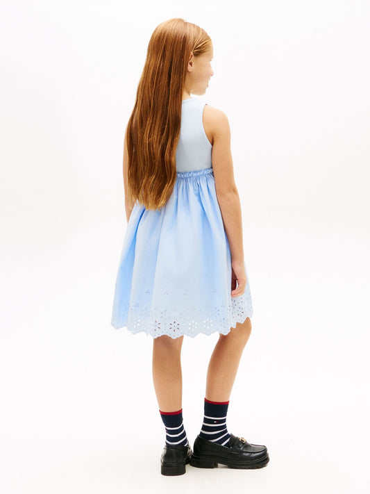 Tommy Hilfiger Light Blue Broderie Anglaise Sleeveless Dress image 2