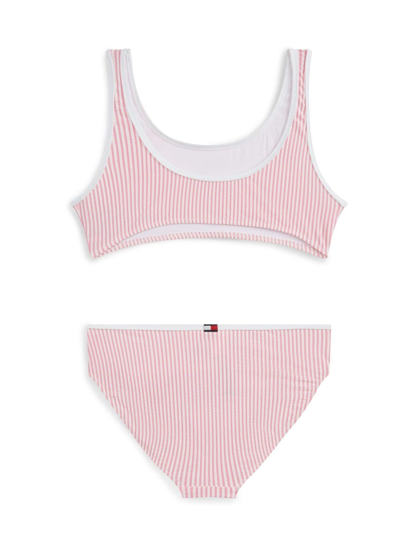 Tommy Hilfiger Pink Logo Embroidery Seersucker Bralette Bikini Set image 2