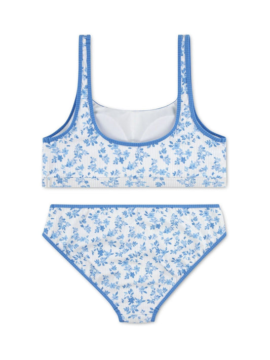 Dsiney Kidz - Abercrombie & Fitch White Floral Print Scoop Neck Bikini image 2
