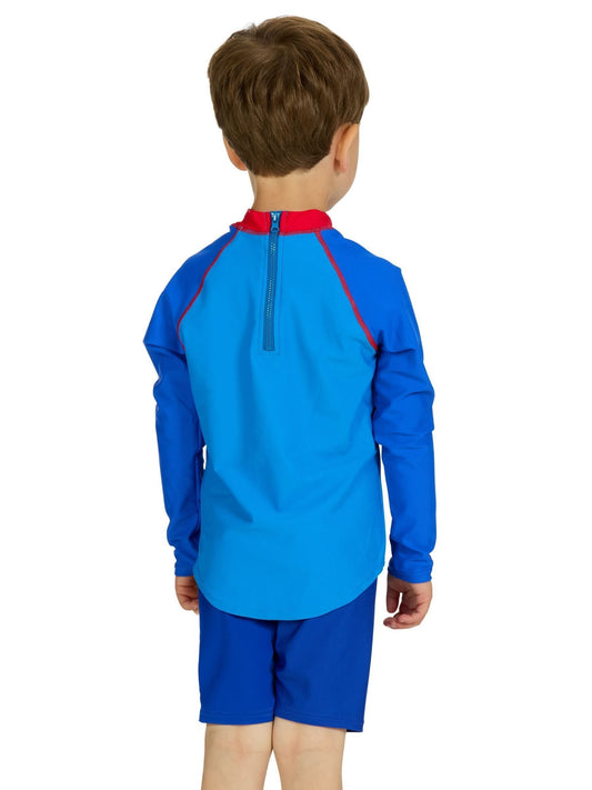 Zoggs Blue Long Sleeve Zip Sun Top image 2