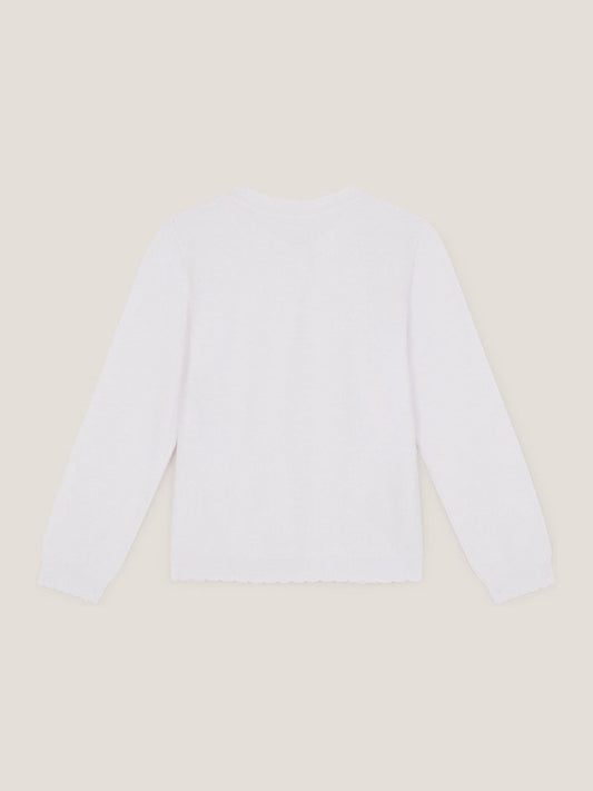 Monsoon White Sparkle Cable Knit Cardigan image 2