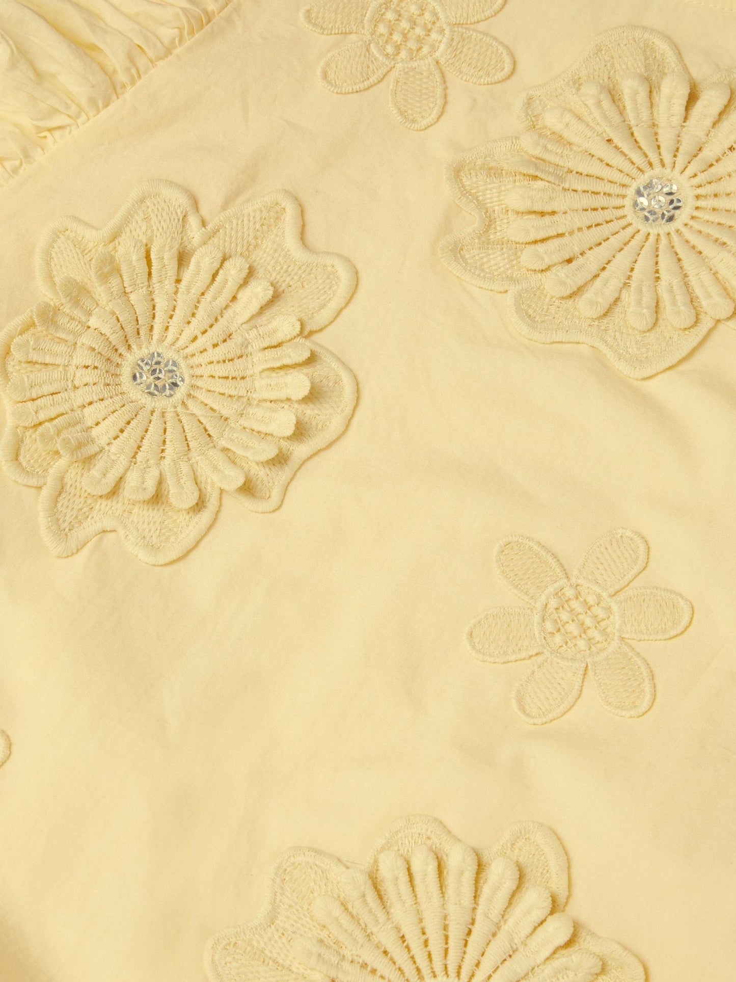 Monsoon Yellow Appliqué Flower Ruffle Dress image 4