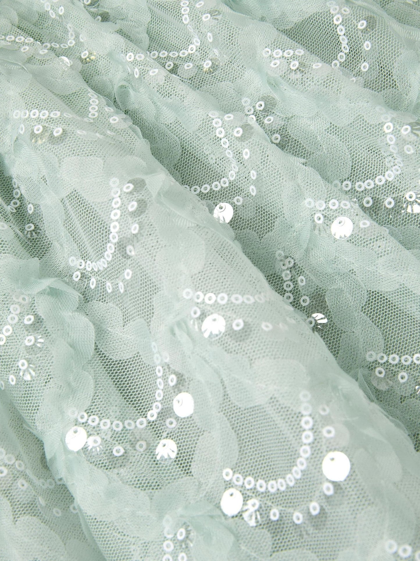 Monsoon Green Carly Sparkle Scallop Ruffle Party Dress image 4