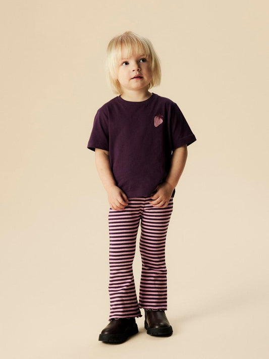 Name It Purple Striped Ribbed Flare Leggings image 2