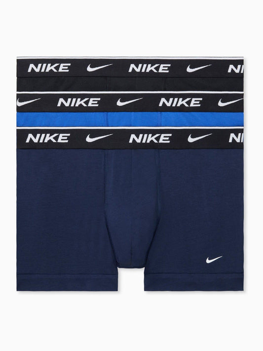 Disney Kidz - Nike Black/Blue/Navy Essential Cotton Stretch Boxer Trunks 3 Pack image 1