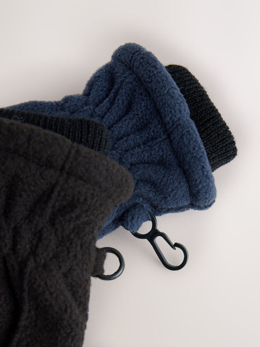 Dsiney Kidz - Black/Navy Fleece Mitts Gloves 2 Pack (3mths-6yrs) image 2