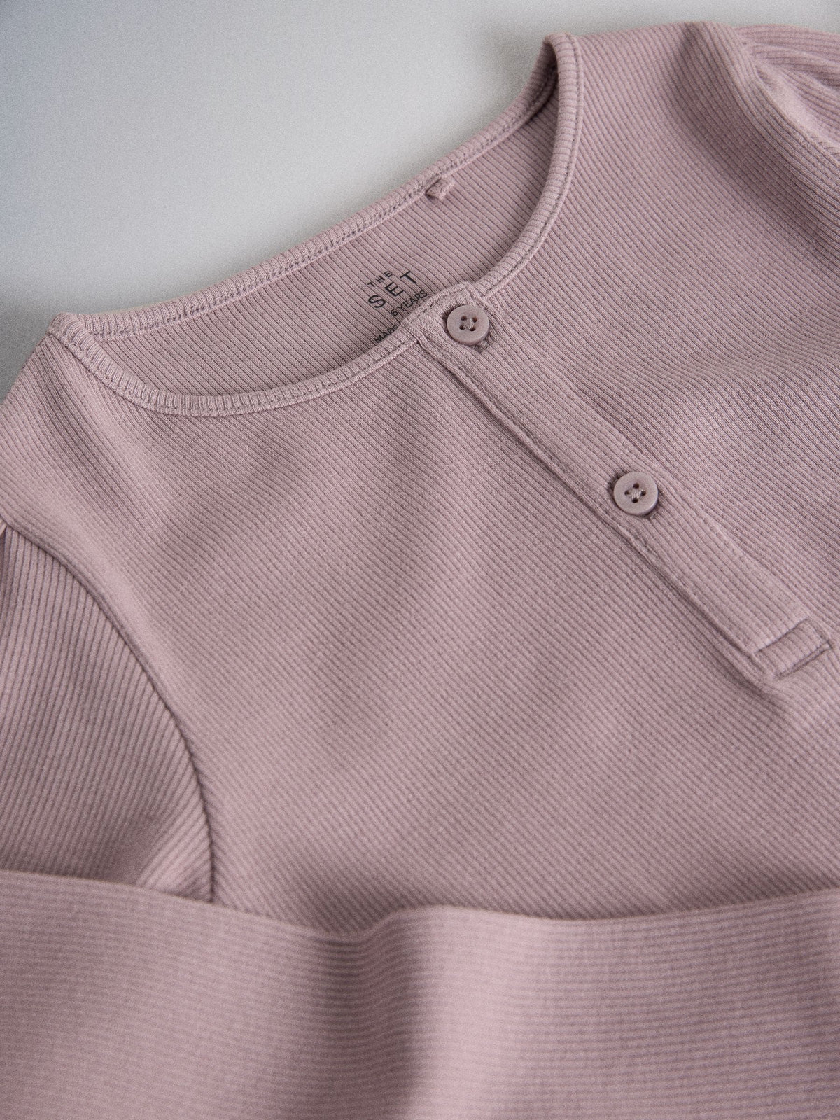 The Set 4 Piece Crew Neck Puff Sleeve Long Sleeve Rib Kickflare T-Shirt, Sweatshirt and Jeans Set Purple/Chocolate Brown/Light Green/Lilac - image 7