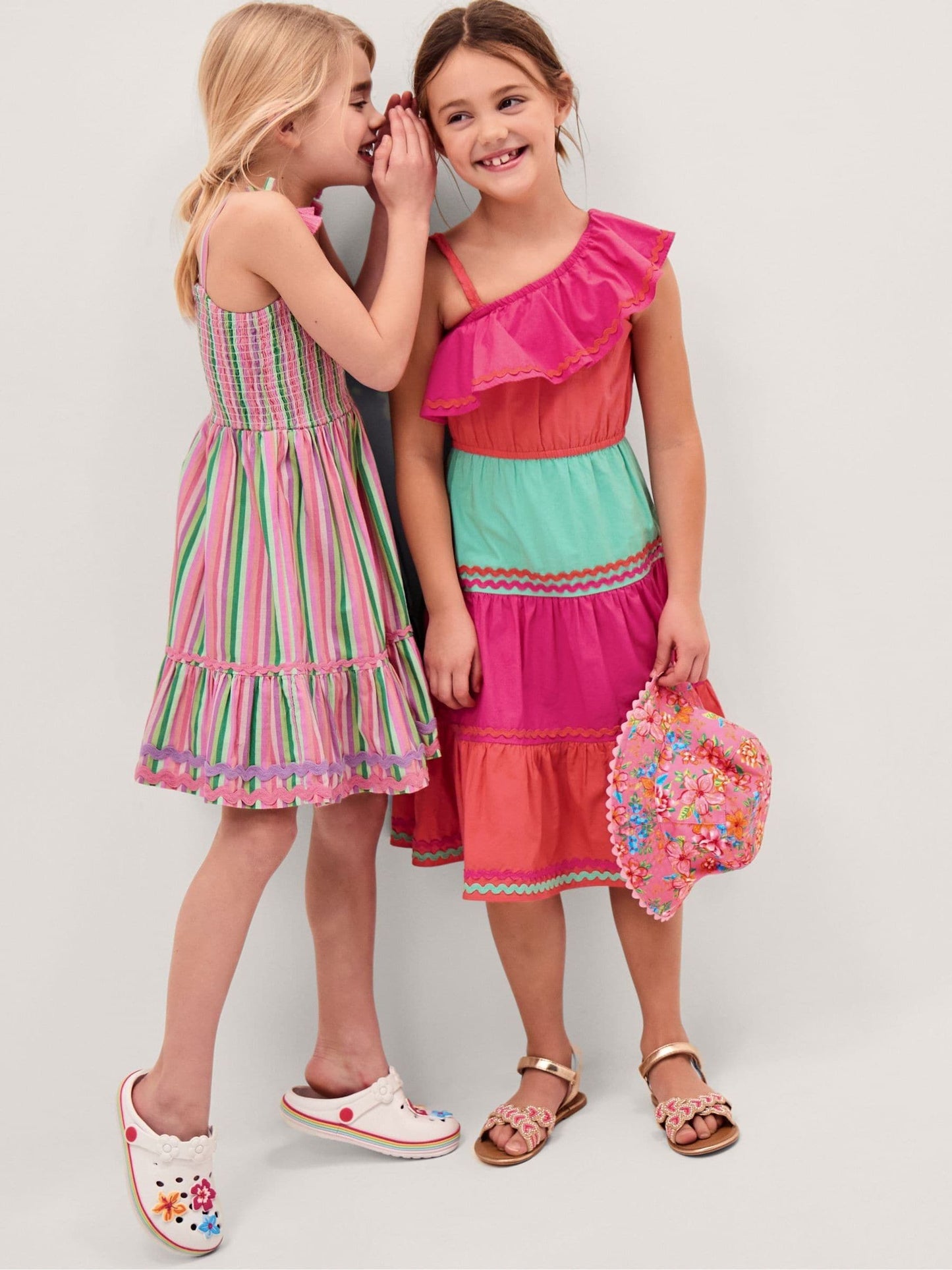 Monsoon Pink One Shoulder Colourblock Dress image 4