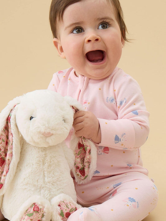 MORI Pink Enchanted Bunnies Clever Zip Supersoft Sleepsuit image 2