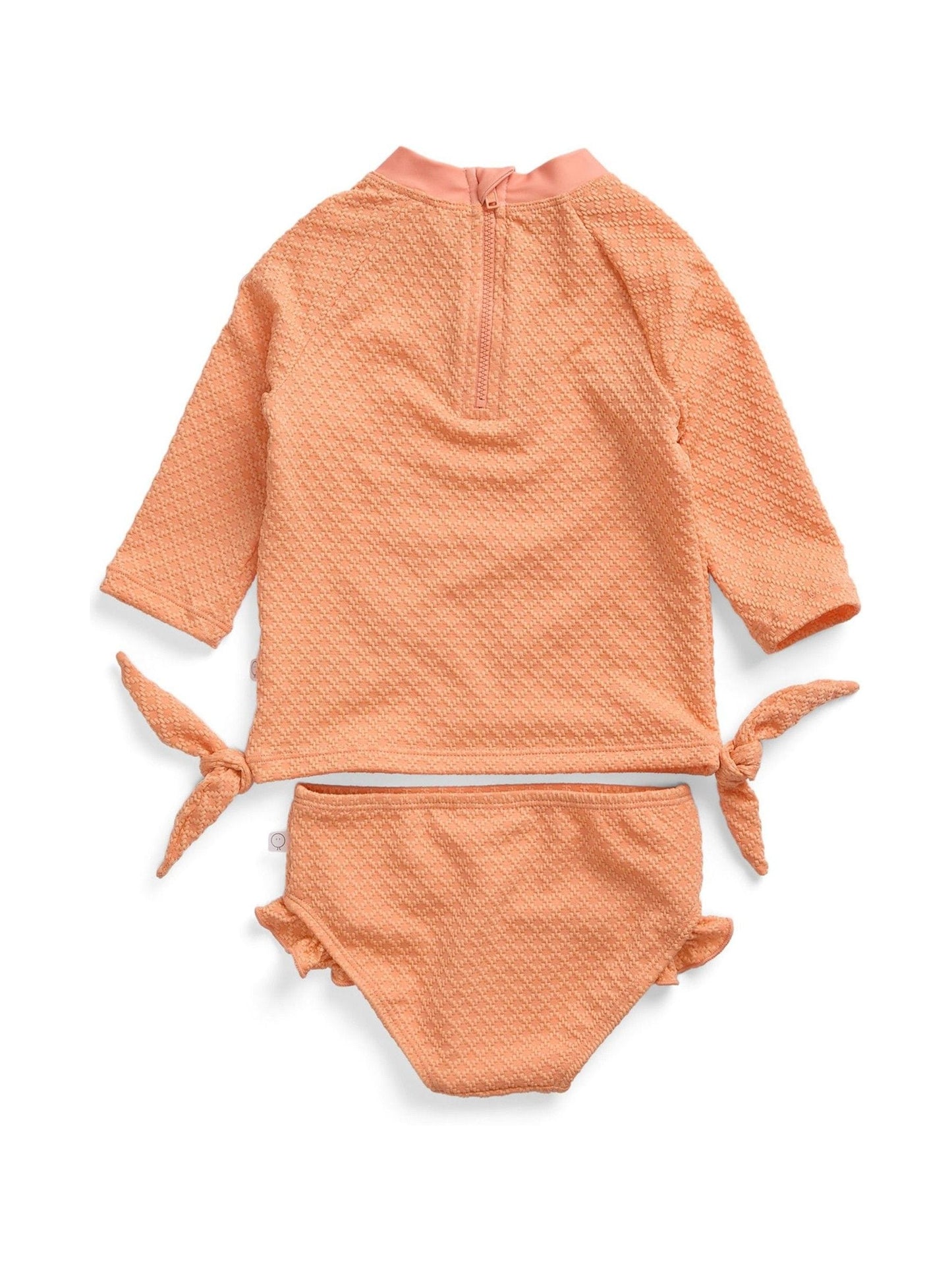 MORI Orange Coral Tide Rash Vest & Frilled Bottoms Swim Set image 5