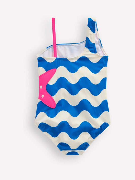 Dsiney Kidz - Boden Blue One Shoulder Appliqué Swimsuit image 2
