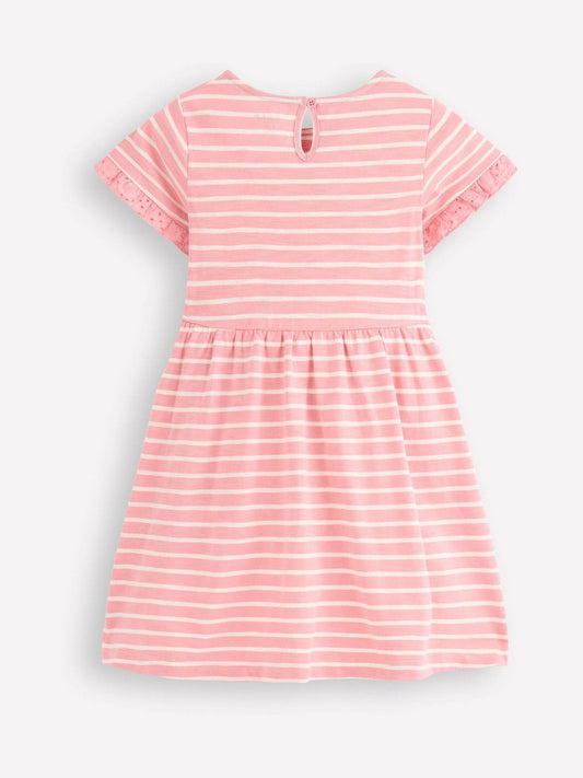 Dsiney Kidz - Boden Pink Broderie Pocket Jersey Dress image 2
