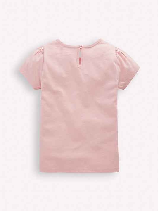 Boden Pink Ballet Shoes Puff Sleeve Superstitch Top image 2