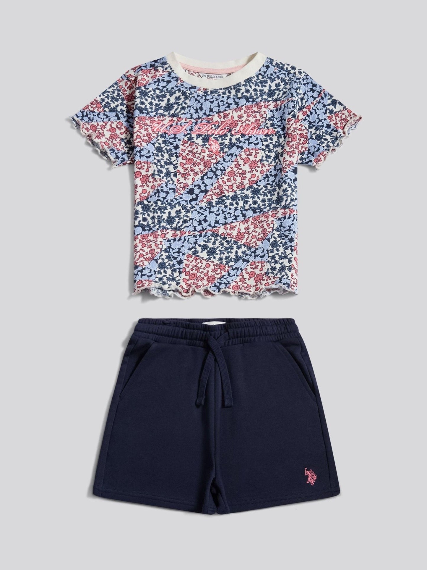 Dsiney Kidz - U.S. Polo Assn Blue Patchwork Top & Shorts Set image 7
