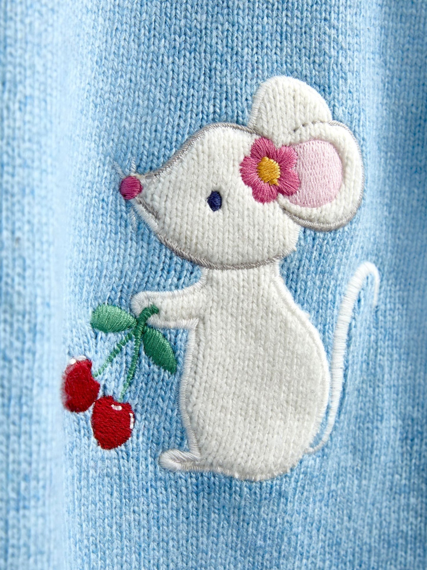 Dsiney Kidz - Jojo Maman Bébé Light Blue Mouse Fairisle Knitted Dress image 4