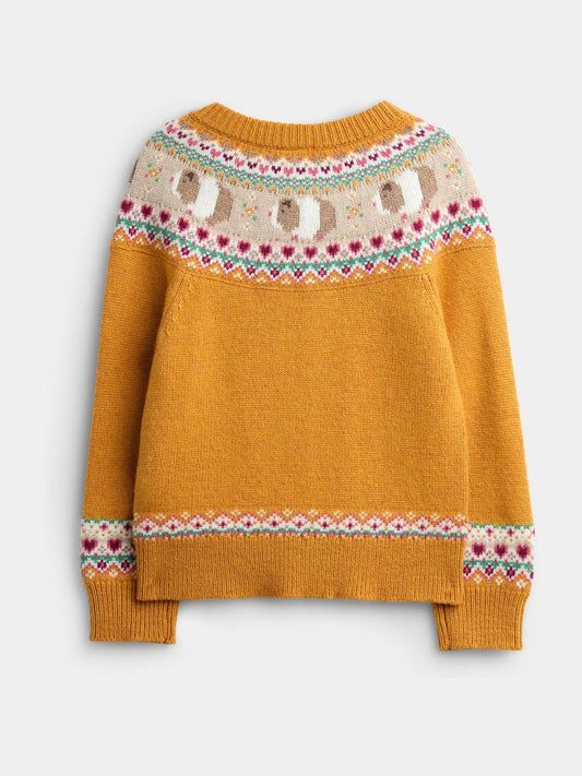 Dsiney Kidz - JoJo Maman Bébé Yellow Guinea Pig Fairisle Cardigan image 2