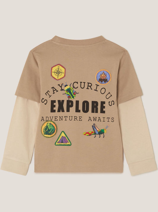Monsoon Brown Explore Graphic Long Sleeve T-Shirt image 2