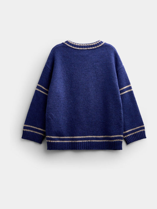 Dsiney Kidz - Jojo Maman Bébé Navy Blue Dino T-Rex Dinosaur Knitted Jumper image 2
