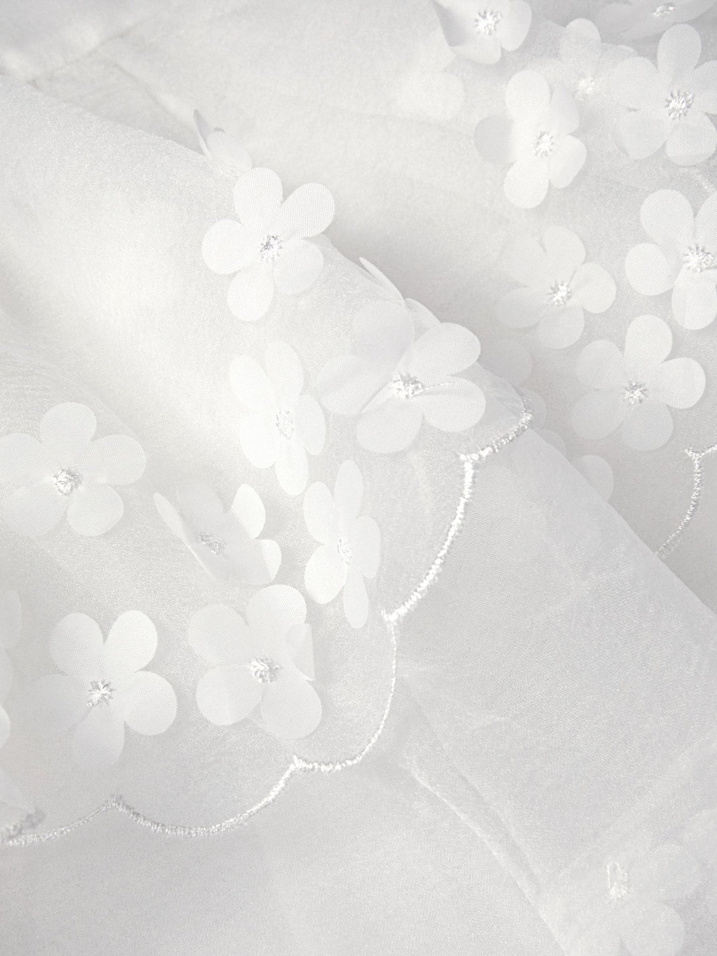 Monsoon Cream Rebecca Appliqué Floral Scallop Dress image 4