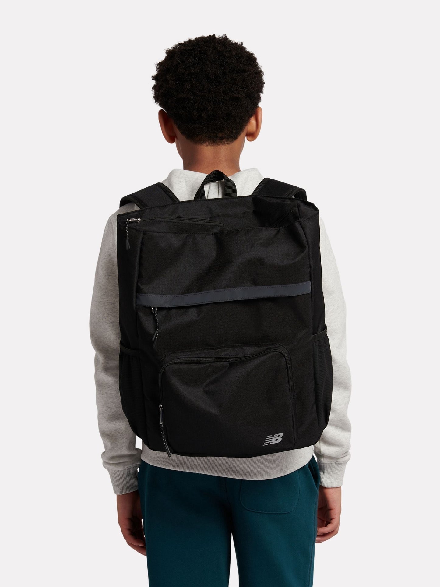 New Balance Black Fold Over Logo Backpack image 1