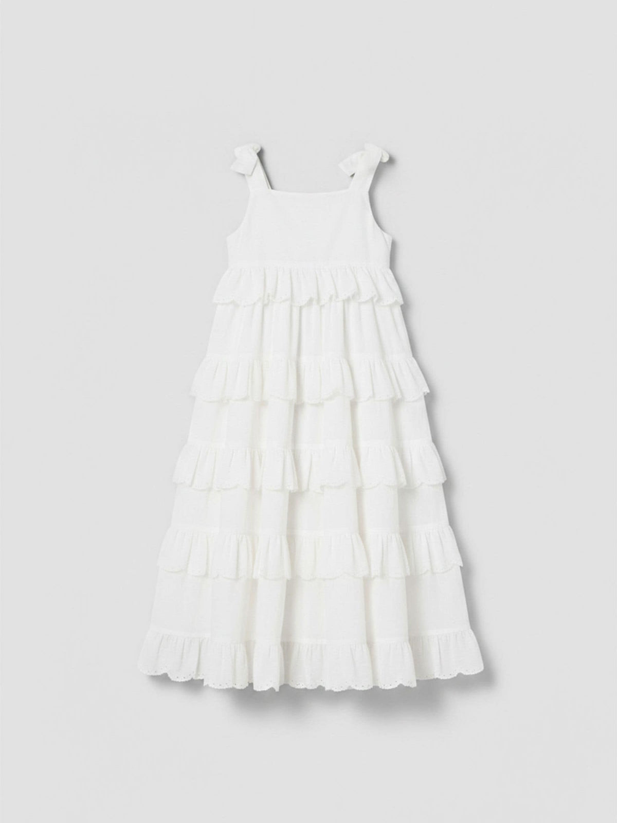 Dsiney Kidz - Angel & Rocket White Yasmine Bow Strap Detail Tiered Midaxi Dress image 7