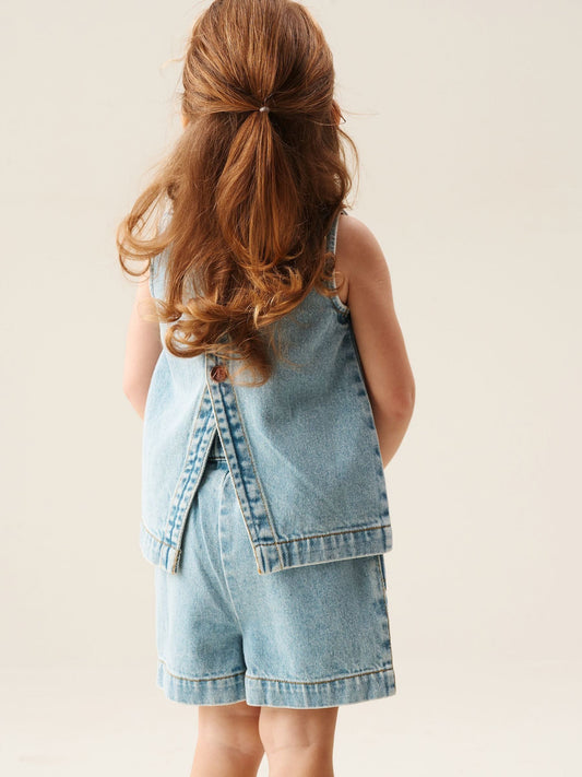 Dsiney Kidz - Angel & Rocket Blue Sienna Denim Top & Shorts Set image 2
